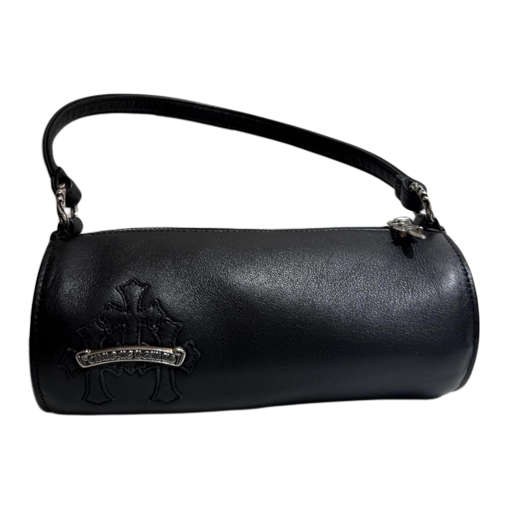

Chrome Hearts Кожаная сумка для ручек, цилиндрическая сумка, женская сумка через плечо black