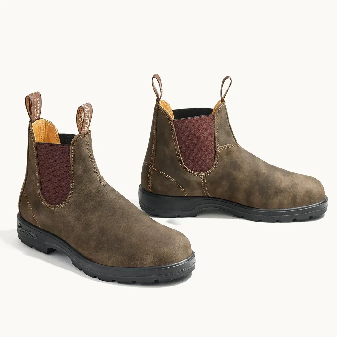 Ботинки Blundstone 585 из коричневой кожи с закругленным носком, модель «челси» HTAT704 — фото 3