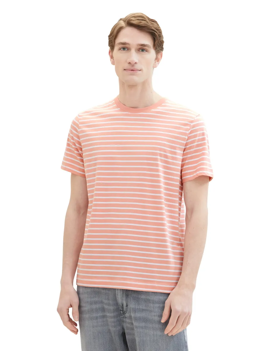 

Футболка TOM TAILOR с полосатым рисунком, цвет Hazel Coral Rose White Stripe