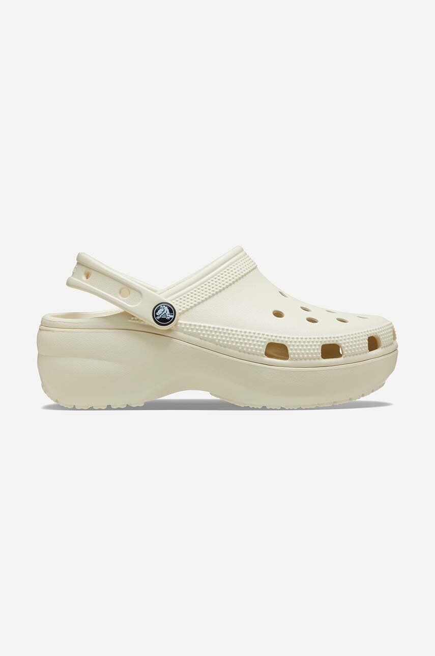

Классические шлепанцы на платформе Crocs Clog, бежевый