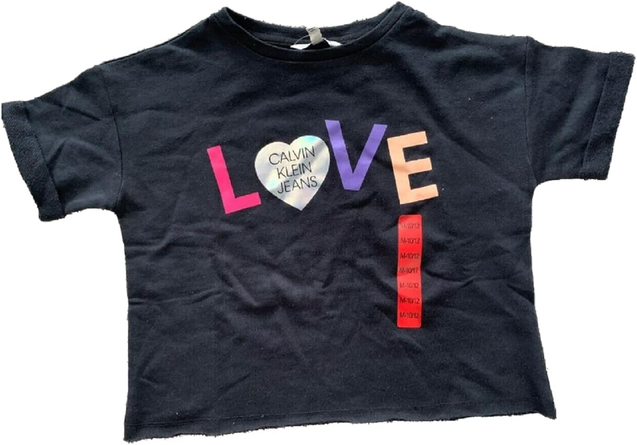 

Махровый топ с короткими рукавами для девочек Calvin Klein Kids, Black