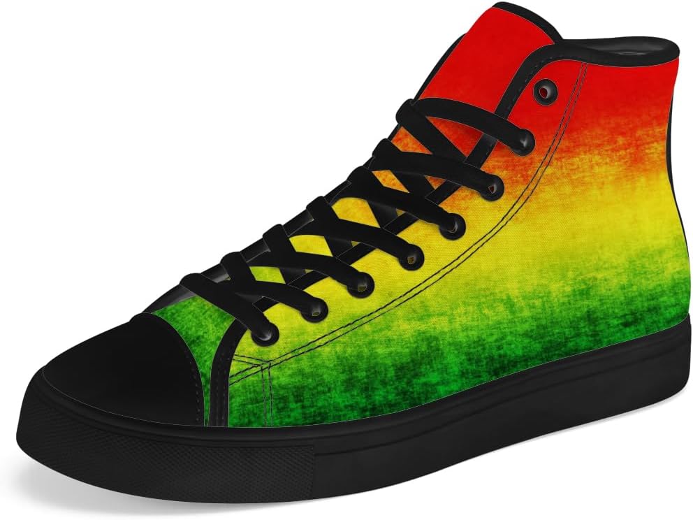 

Высокие кеды Rasta из ткани для мужчин и женщин, регги высокие кроссовки на шнуровке, повседневная обувь, подарок для папы и мамы Chebing, 626 Multicolor