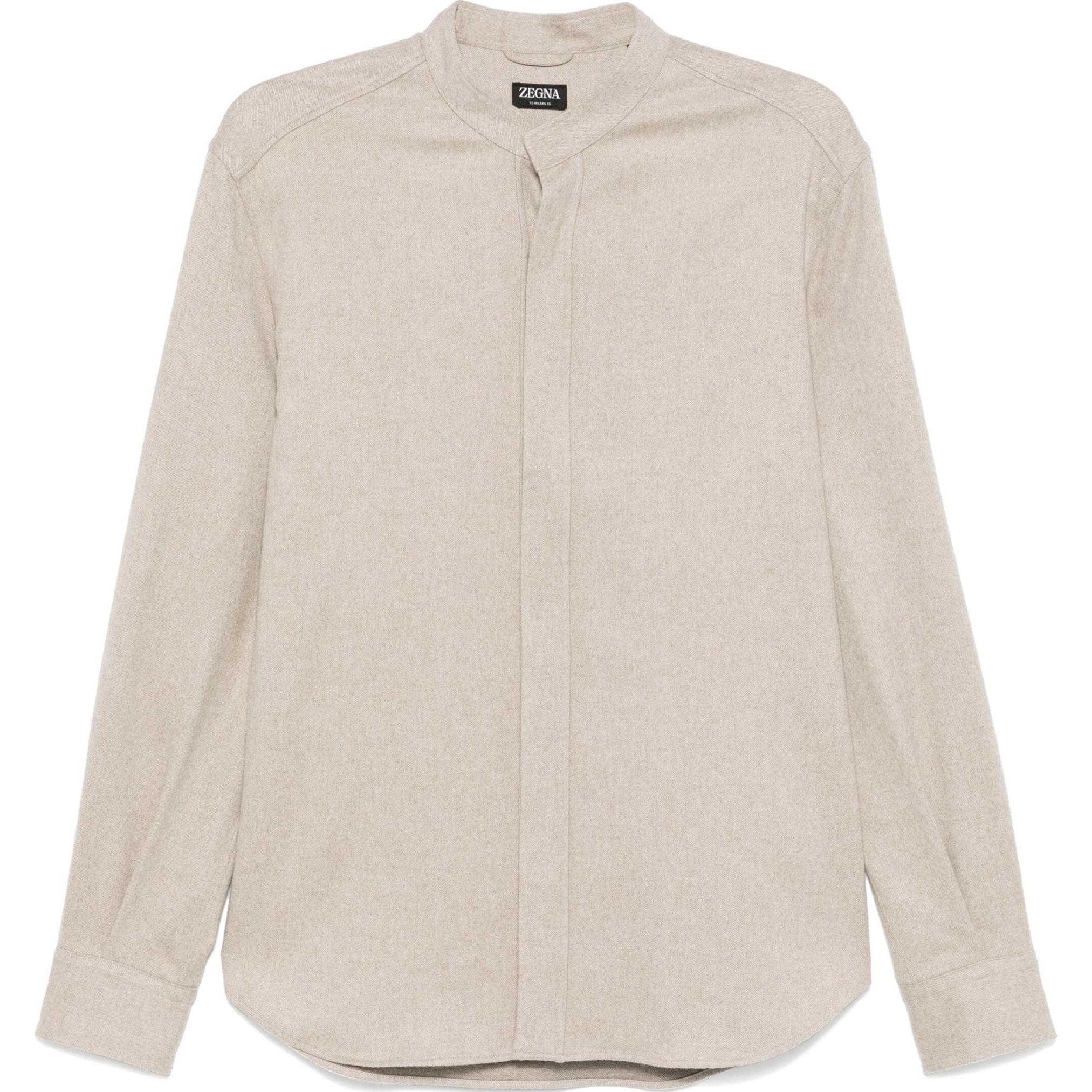 

Рубашка с воротником-стойкой Ermenegildo Zegna, бежевый