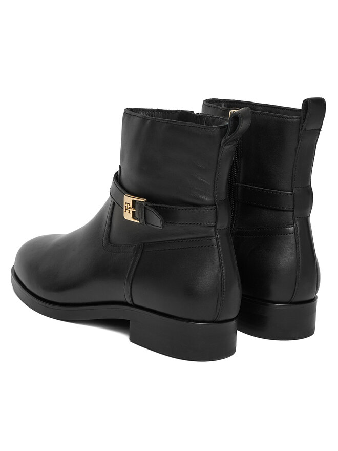 Ботильоны Th Buckle Riding Leather Bootie FW0FW08781 Tommy Hilfiger, черный — фото 3