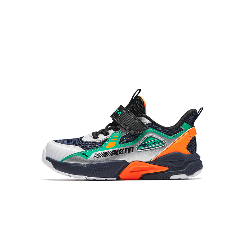 

Slip Resistant, Anti Kick и Breathable низкие детские кроссовки для детей 3-7 лет Antakids, new ink синий/серебряный