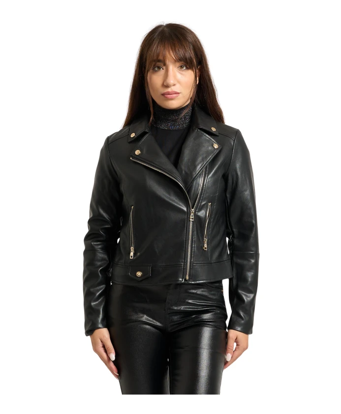 

Черная женская куртка с асимметричной застежкой Gaudi, черный