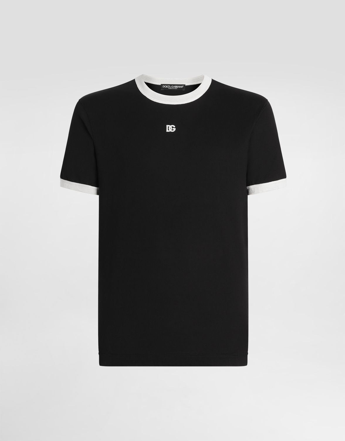 

Хлопковая футболка с вышивкой Dolce & Gabbana, черный