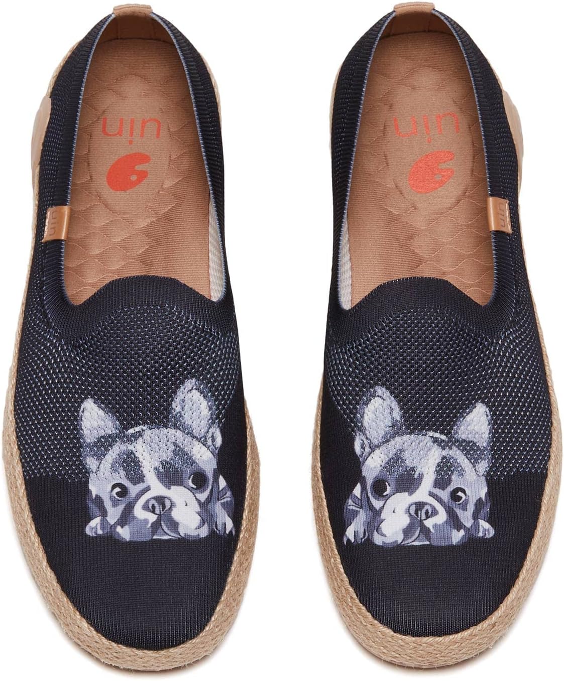Мужские эспадрильи UIN Slip Ons- легкие прогулочные повседневные лоферы, удобные, с ручной росписью, серия Marbella, Marbellaⅱ-lazy Dog