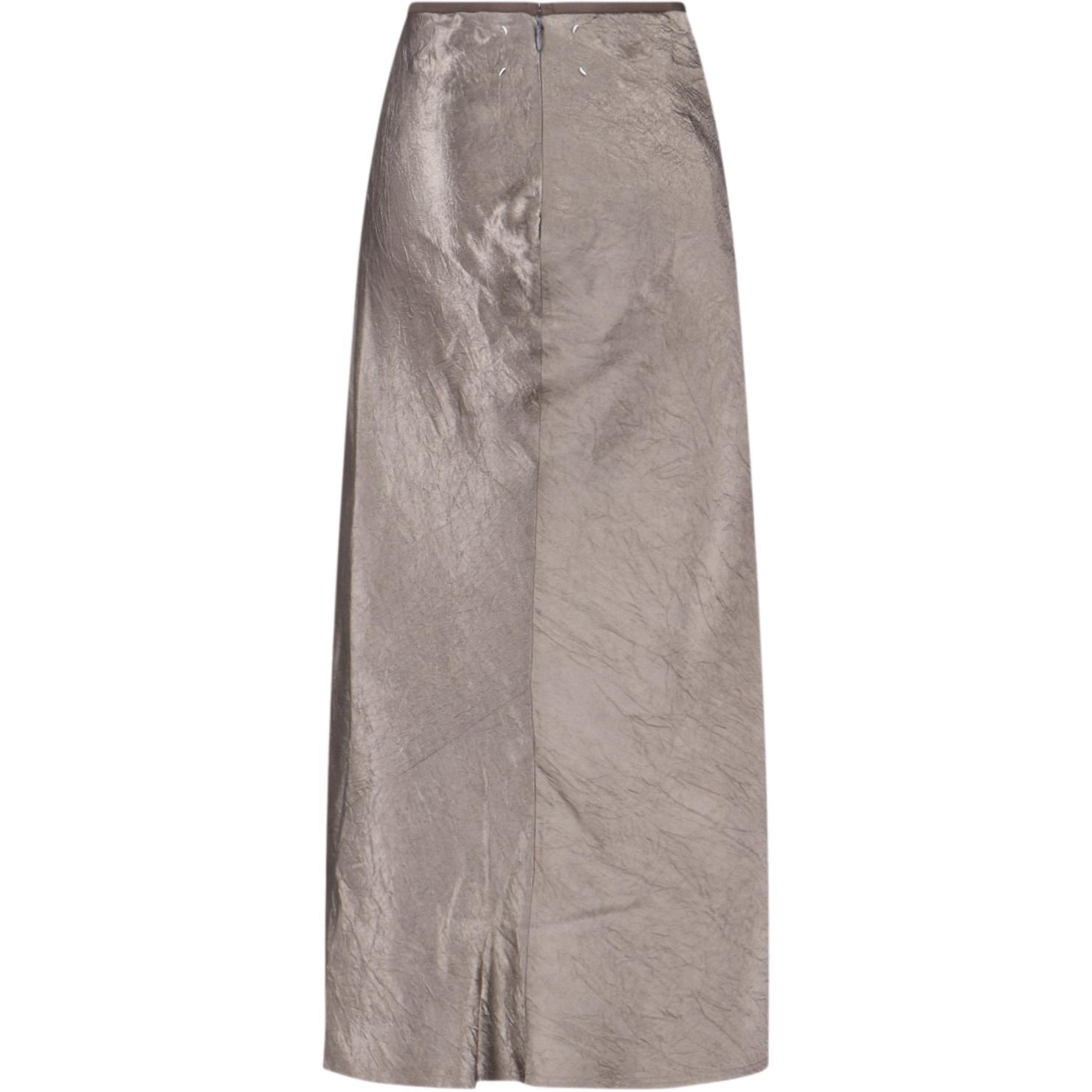 Скошенный сатиновый миди-юбка Maison Margiela, Taupe — фото 3
