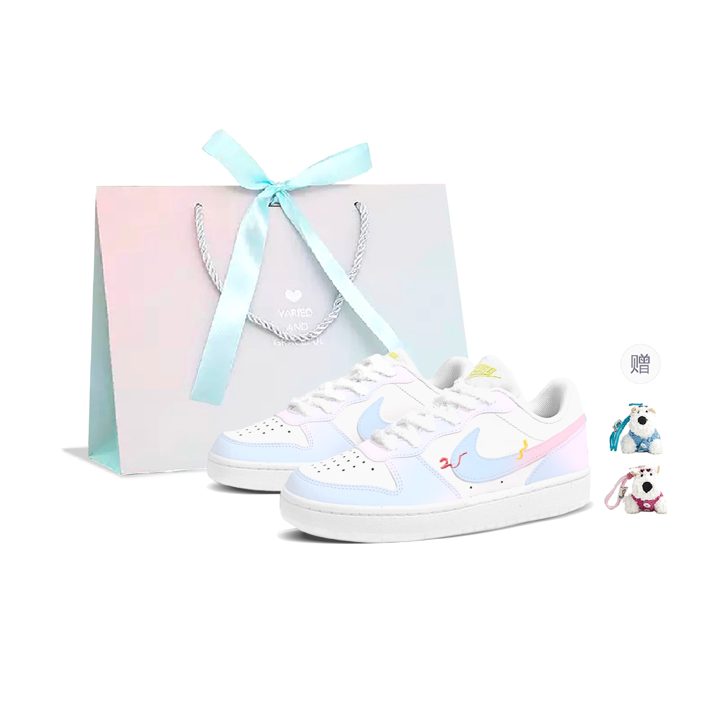 

Nike Детские кроссовки для скейтбординга Court Borough Low 2, синие, розовые, для подростков