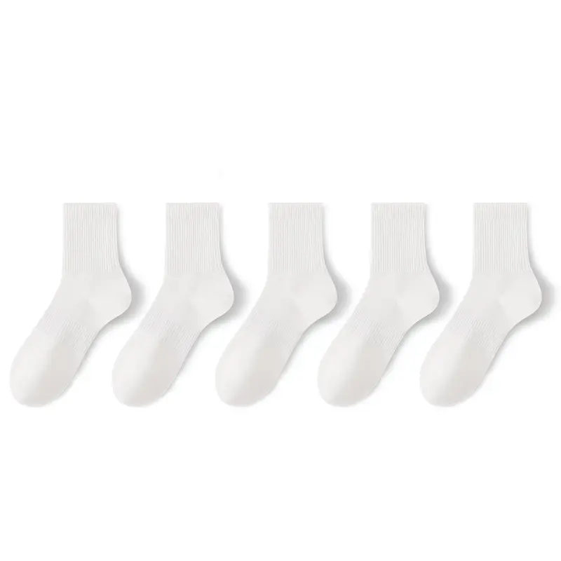 

Mianzhuwu B&C.Room Носки унисекс до середины икры из хлопка и бамбука House B&C.Room, Пять пар (2 белых + 3 черных)