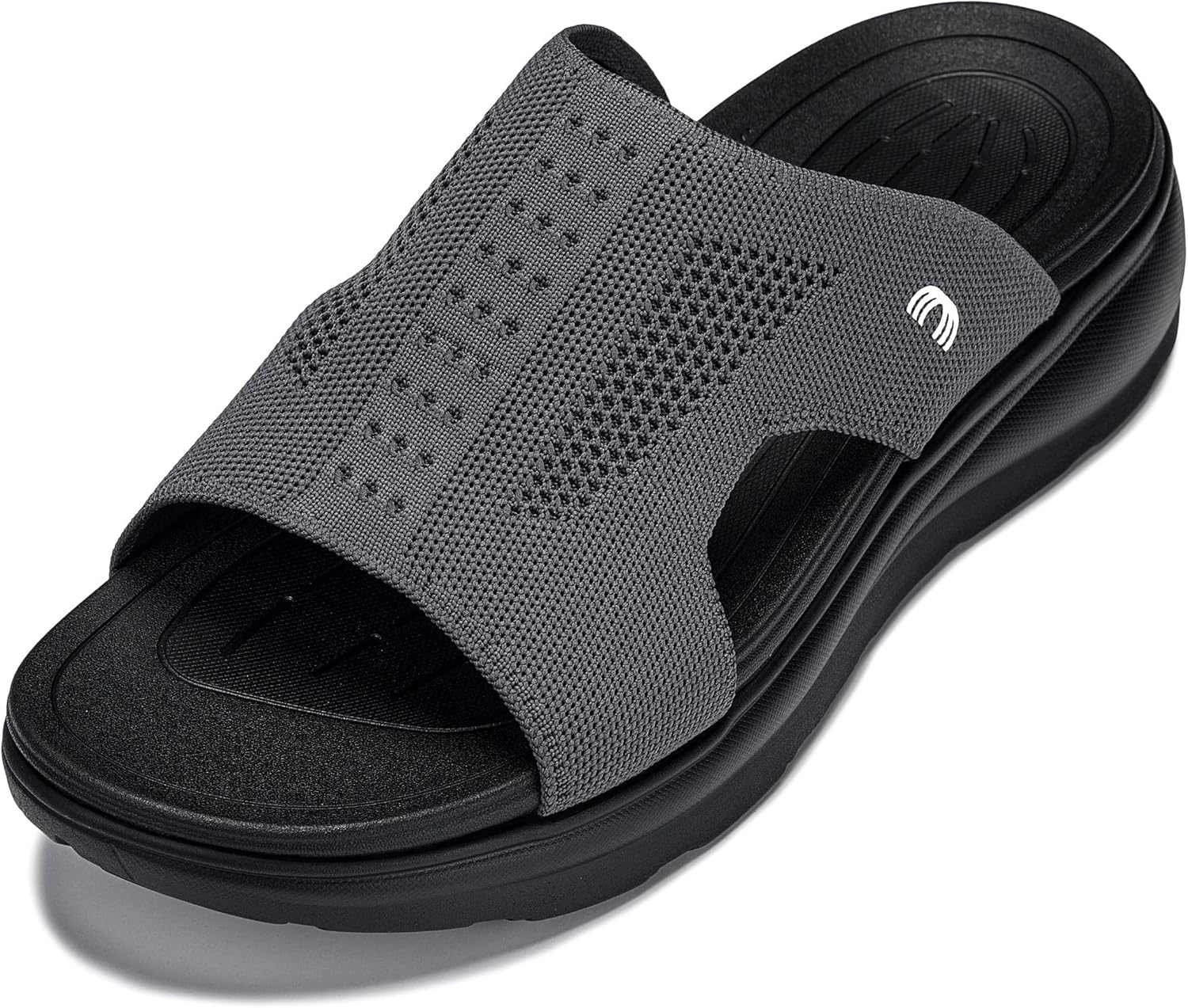 

Мужские невидимые обувные платформы CALTO - черные/матовые черные ультралегкие сандалии на платформе с легким надеванием - увеличение роста на 5 см - X1652 - размер 6 D(M) US