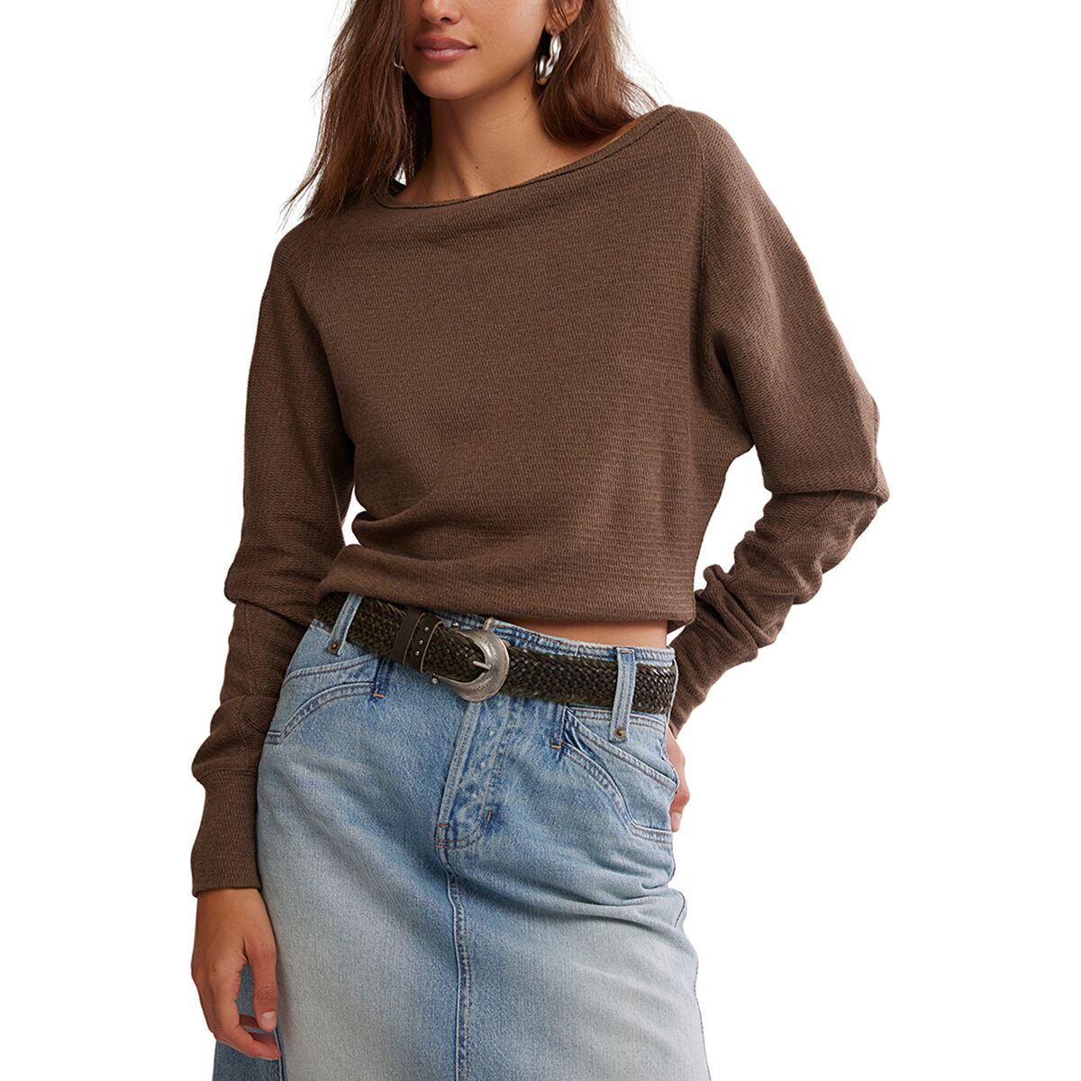 

Топ Jess с длинным рукавом Free People, коричневый