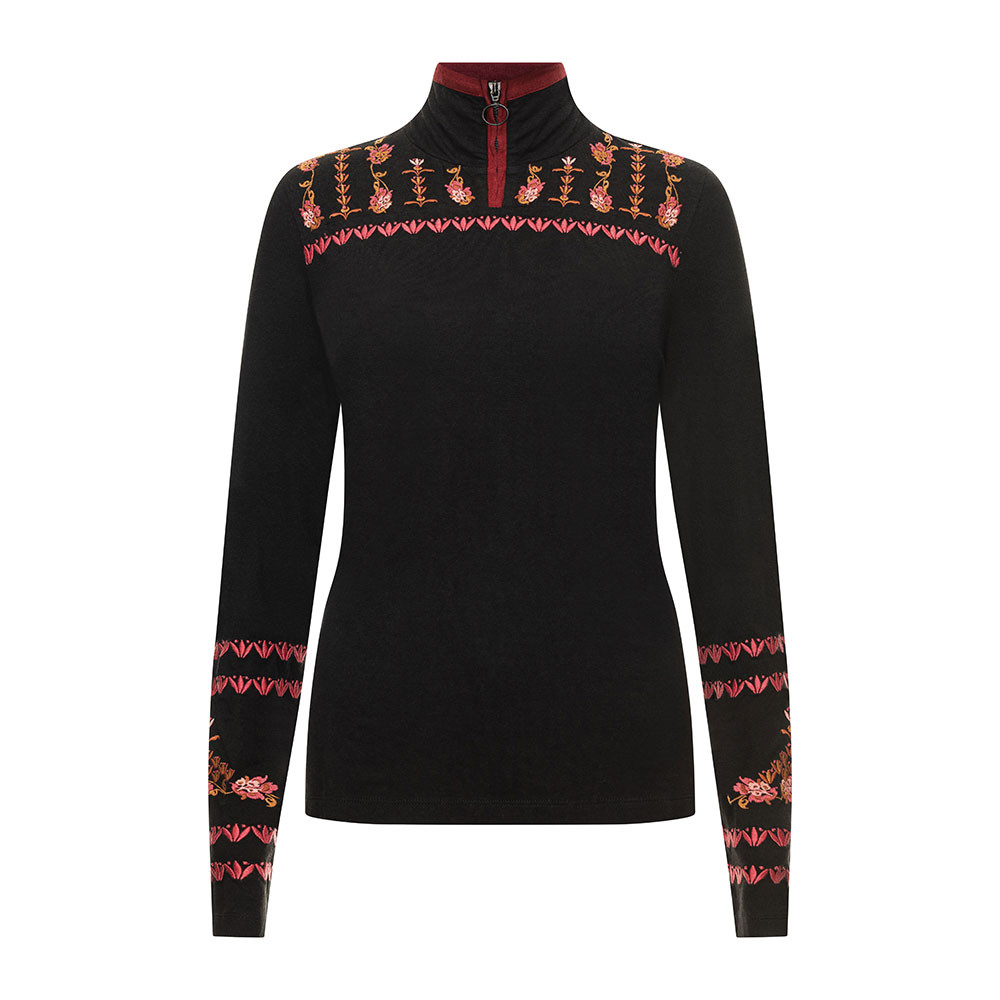 

Женский свитер Icelandic Everly с застежкой-молнией до середины груди, Black