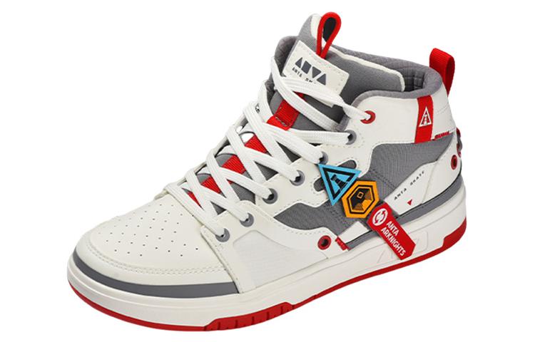 

Кроссовки Arknights X ANTA Skateboarding Shoes Men High-top White/Red, белый/красный