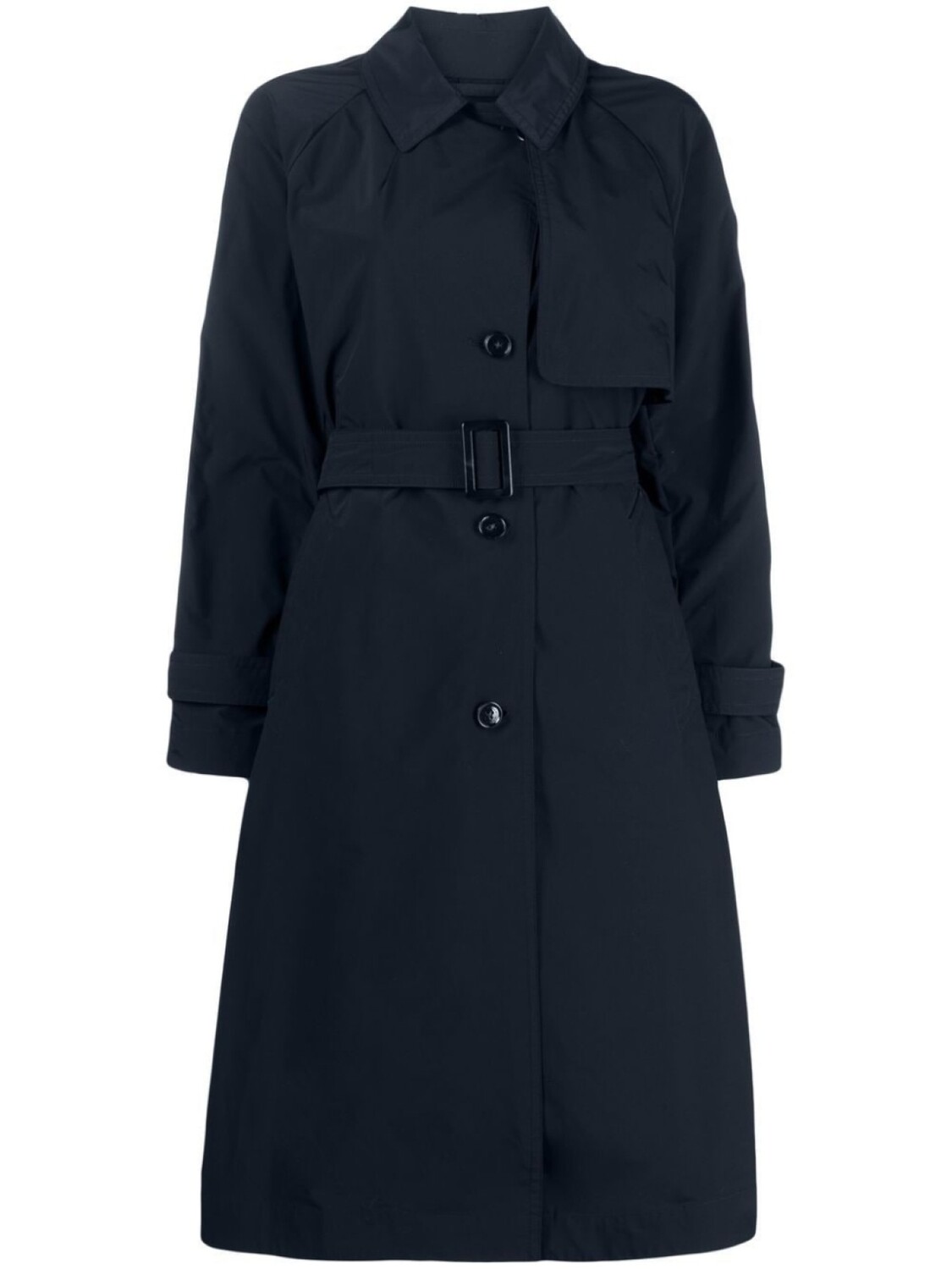 

Woolrich logo-patch trench coat, синий