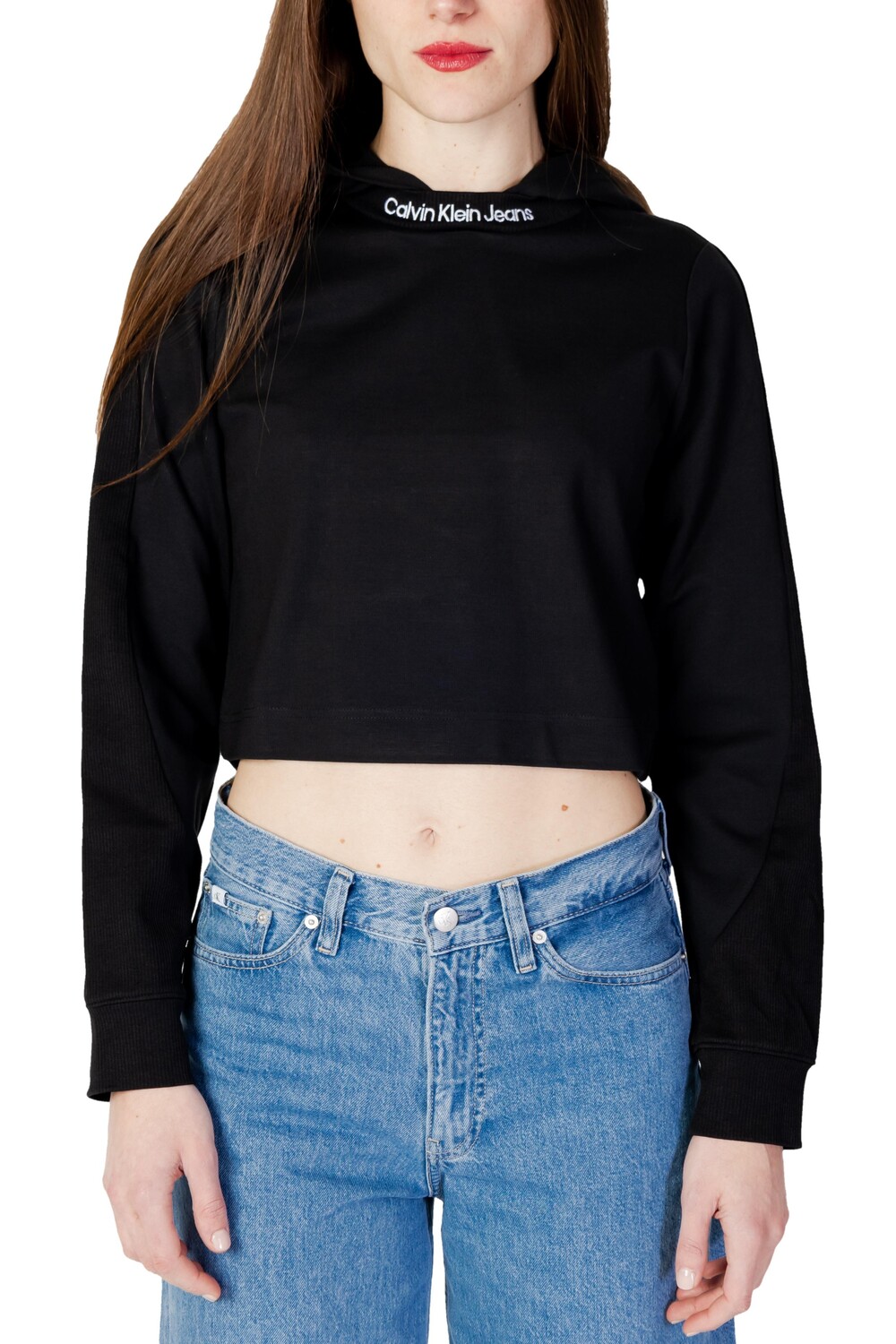 

Толстовка женская Calvin Klein Jeans укороченная, черный