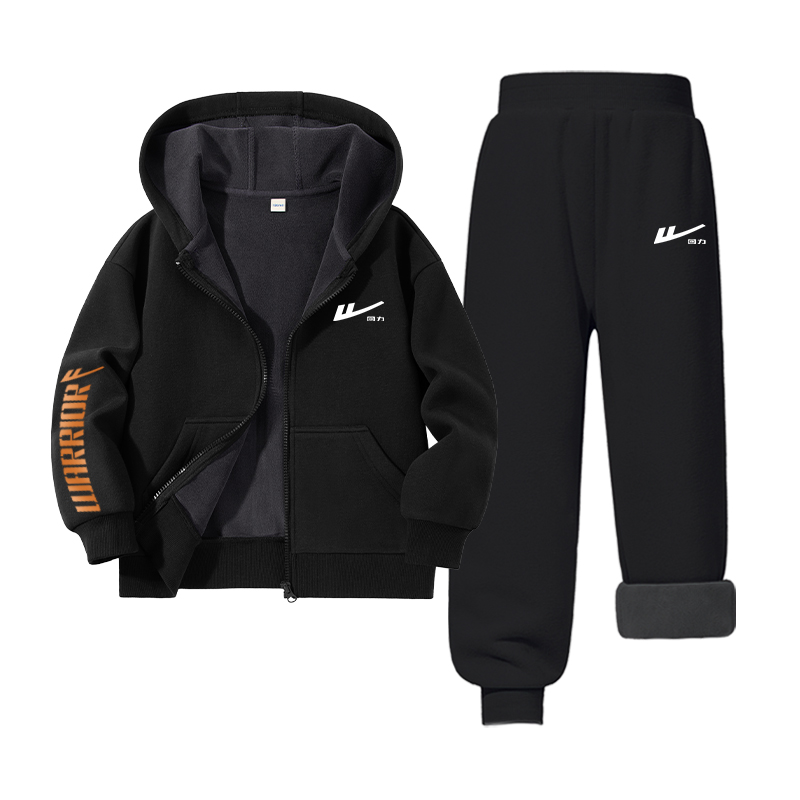Детская повседневная спортивная одежда WARRIOR, [fleece-lined]серый/h белый small k+h оранжевый label right sleeve k-черный/h белый small k — фото 3