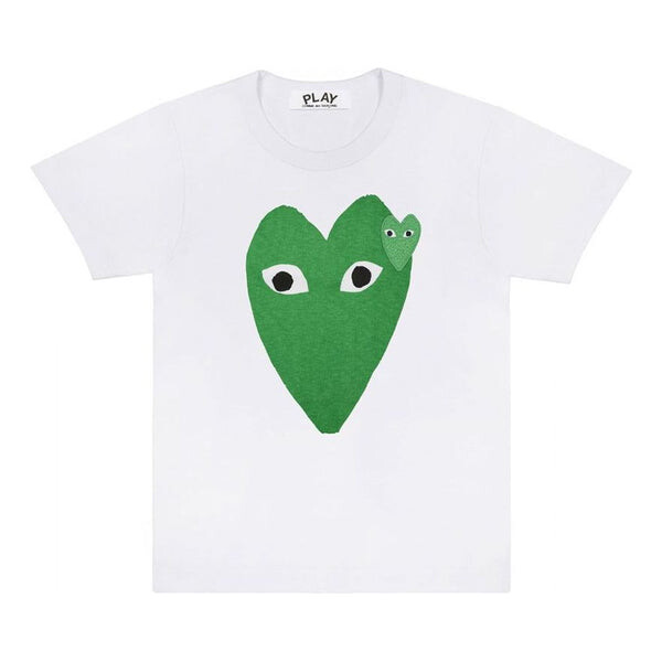 

Футболка long hearts tee 'white green' Comme Des Garcons Play, белый