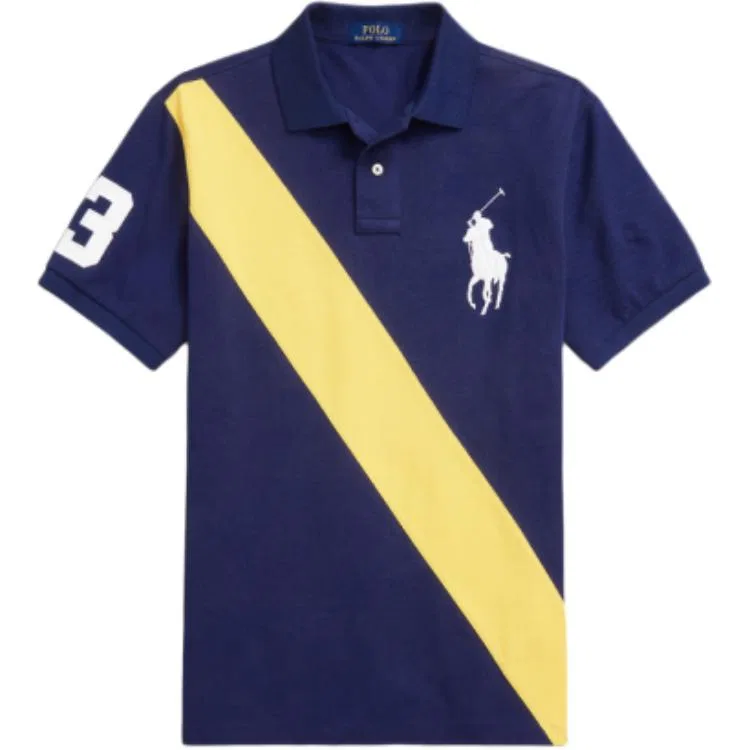 Поло Polo Ralph Lauren с логотипом, темно-синий