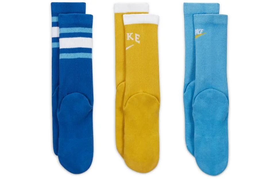 Детские носки Moderate Nike, 3 Pack (Yellow/Dark Blue/Light Blue) — фото 4