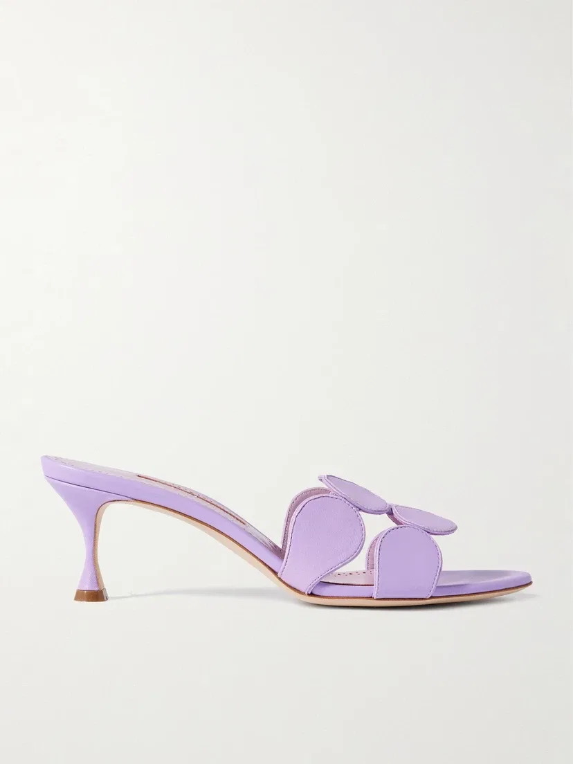 Туфли-мюли Haribalmu 50 из кожи Manolo Blahnik, фиолетовый