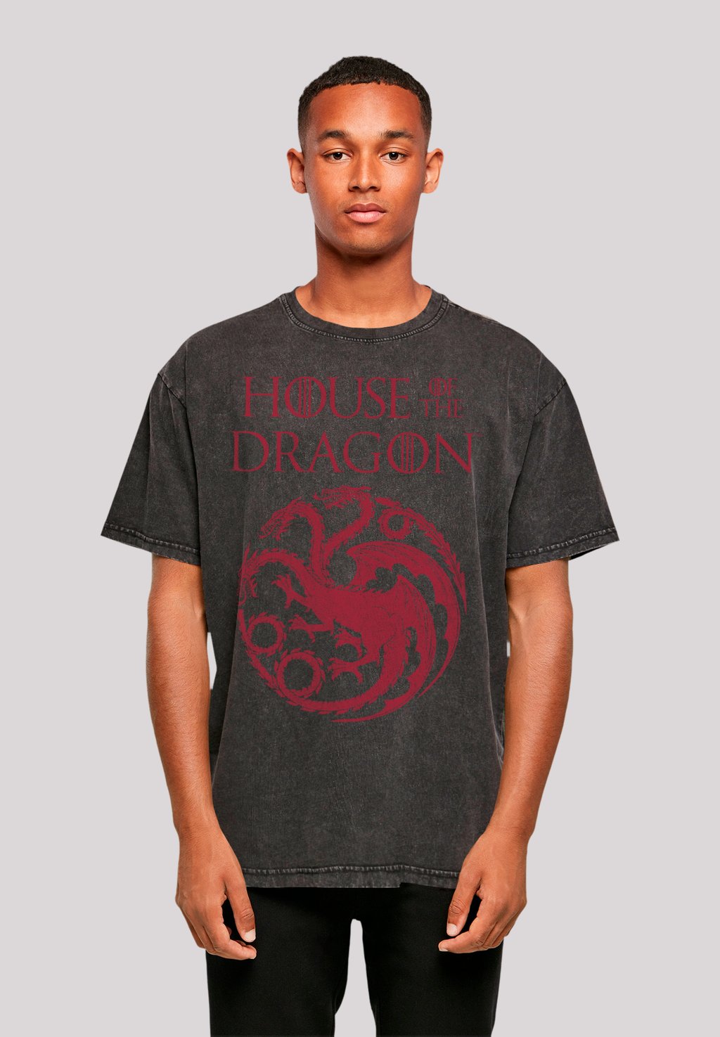 

Футболка с принтом HOUSE OF THE DRAGON TARGARYEN CREST LOGO F4NT4STIC, черный