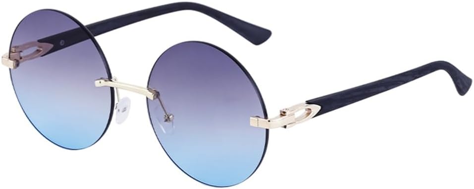 

Круглые солнцезащитные очки без оправы для женщин, винтажные солнцезащитные очки без оправы для мужчин, ретро-панк солнцезащитные очки, очки в стиле стимпанк generic, C4 Gray Blue