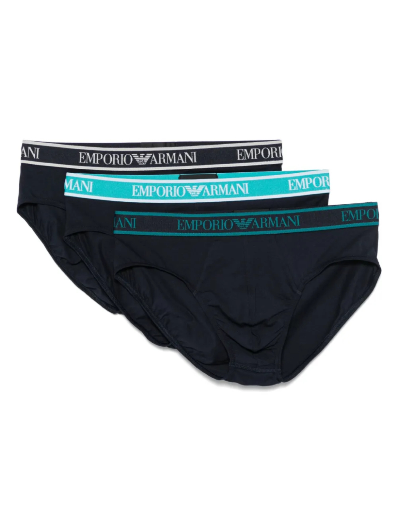 

Боксеры с логотипом на поясе (упаковка из трех шт.) Emporio Armani, синий