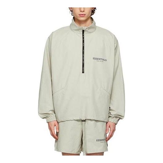 

Куртка Fear of God Essentials FW21 Half-zip Track Jacket Green/Concrete