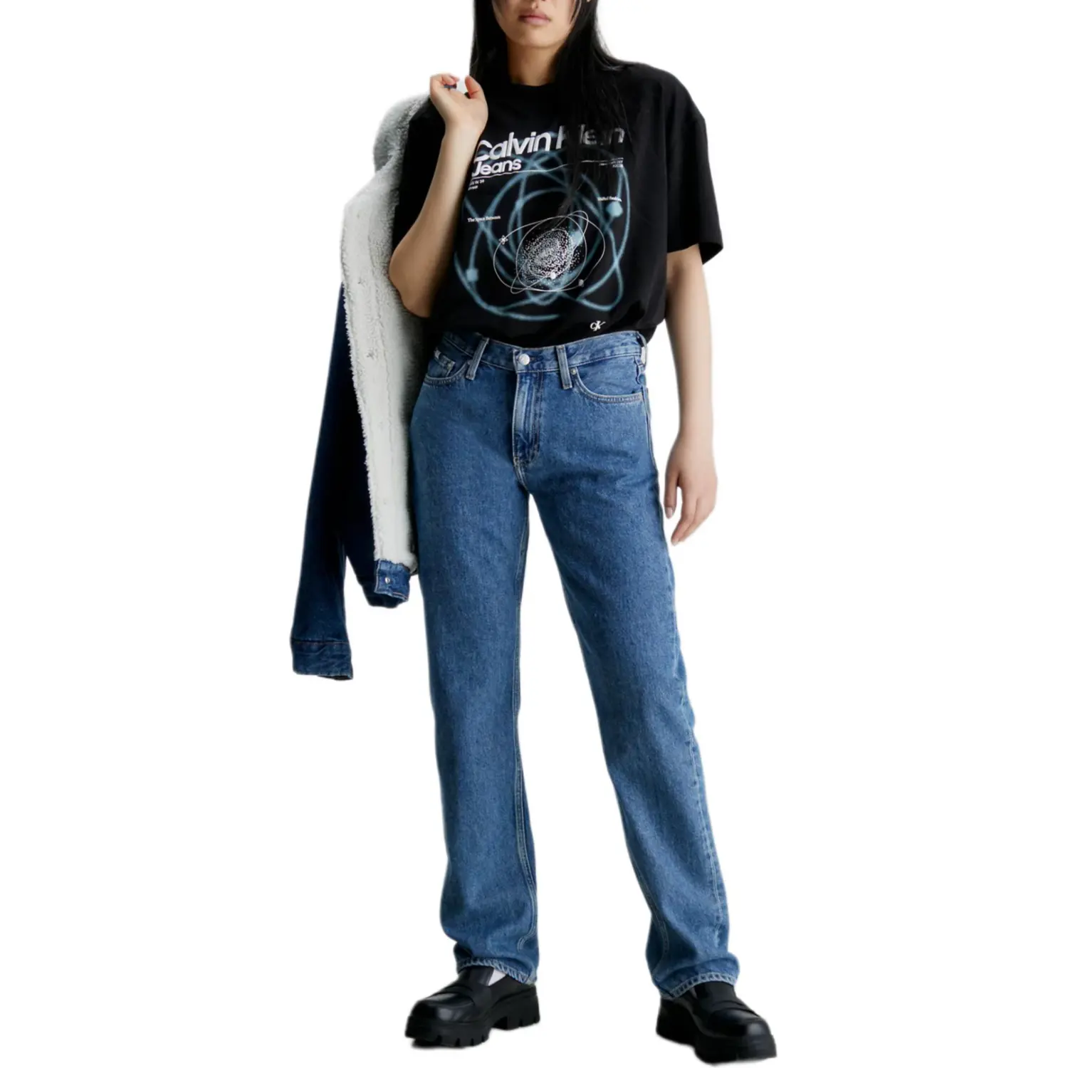 Calvin Klein Джинсы, европейская версия, женские, размер Medium, синие — фото 4