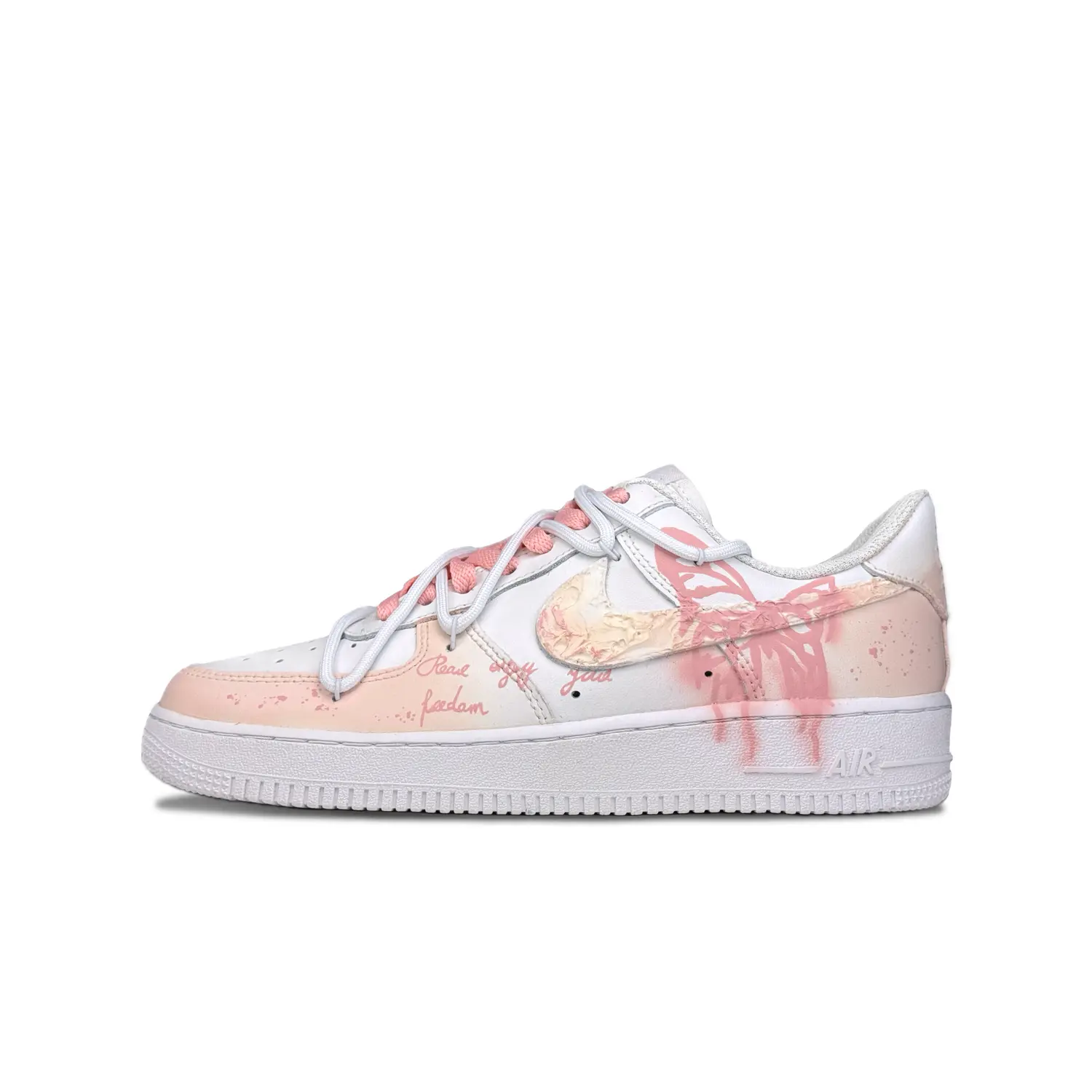 

Кроссовки Nike Air Force 1 Skateboarding Shoes Women's Low-top Pink/white, цвет Peach