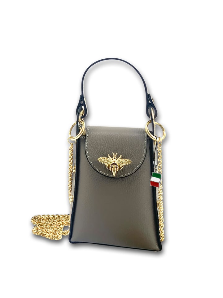 

Кожаная сумка через плечо Florence серая примерно 13 см Florence