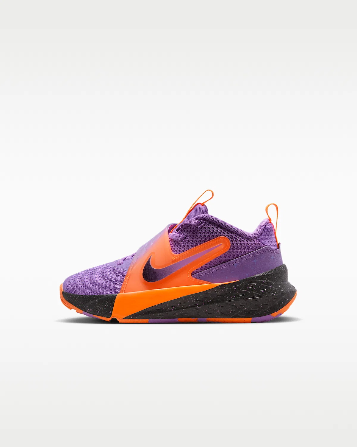 Детские кроссовки Nike Team Hustle D 12, Bright Violet/Total Orange/Cool Grey/Black