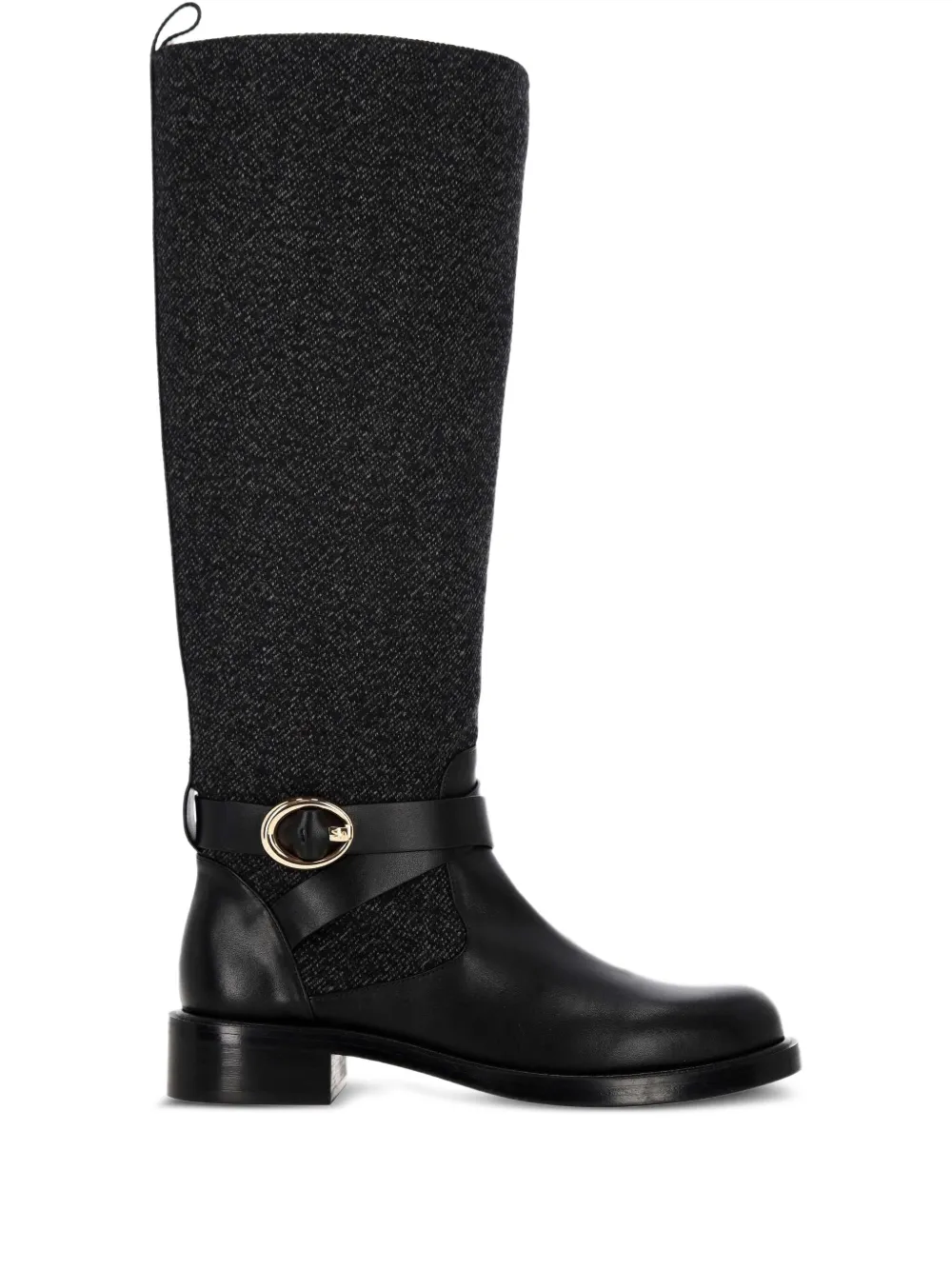 Твидовые ботинки с пряжками Stuart Weitzman, черный