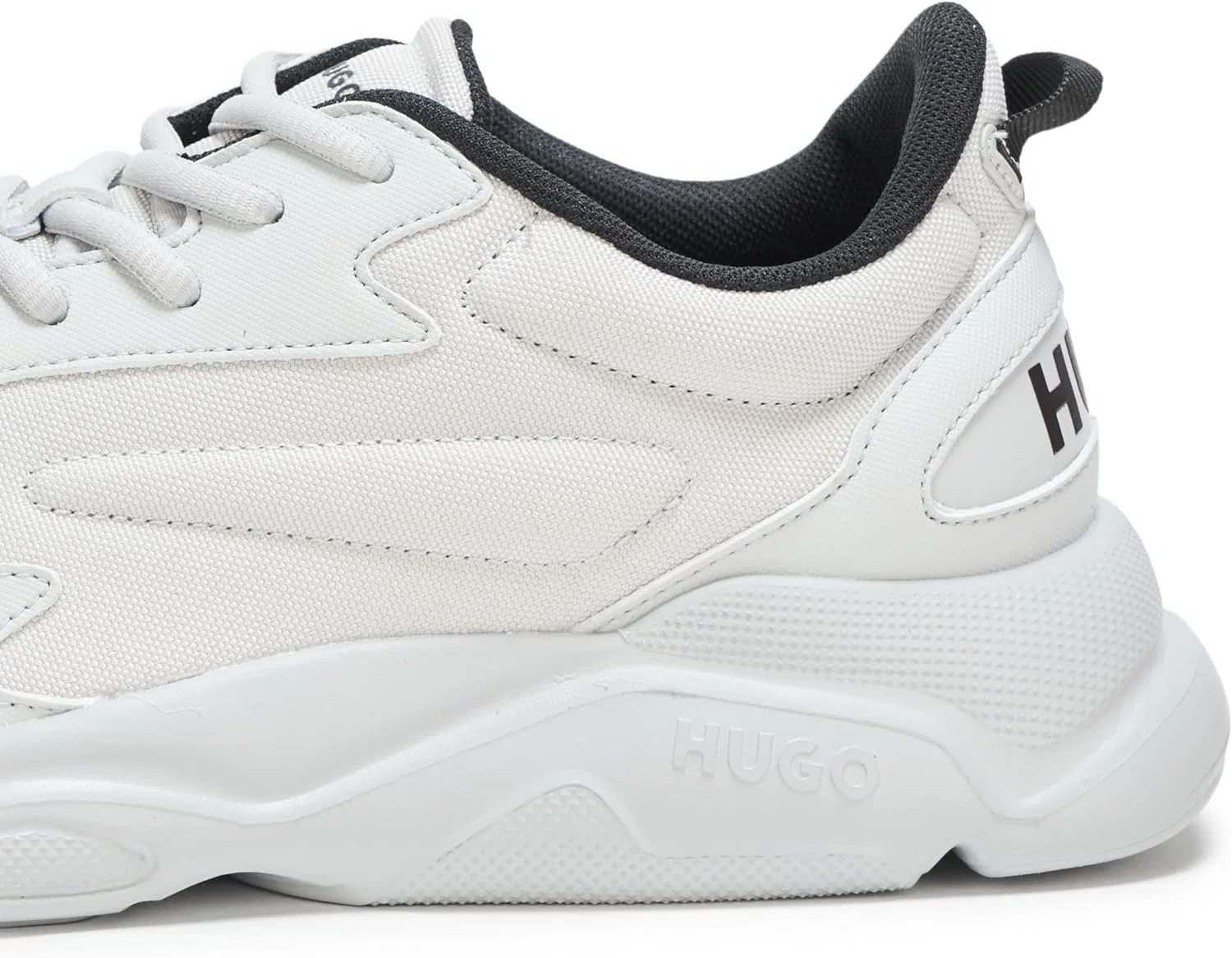 Мужские кроссовки HUGO в беговом стиле с толстой резиновой подошвой, Pearl Grey — фото 4