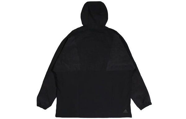 Куртка adidas Half-zipped Hooded Windproof Sports Woven Jacket Men's Black, черный — фото 2