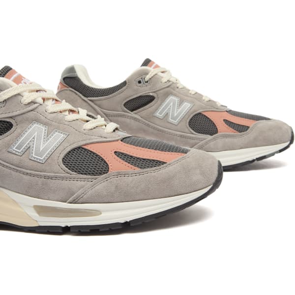 Кроссовки 991V2 New Balance, elephant skin , cork & темно-gull серый — фото 4