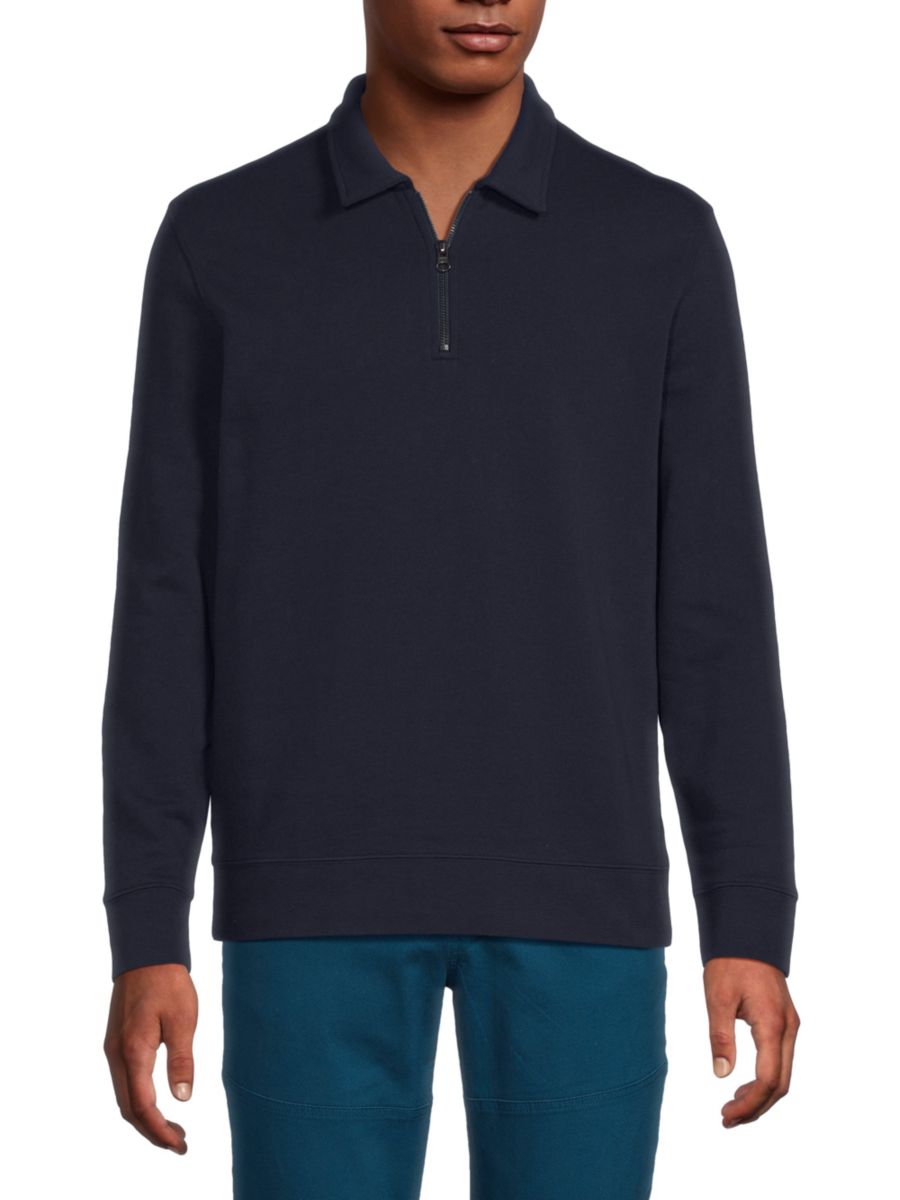 

Пуловер на молнии из французского трикотажа Vince, цвет Coastal Blue