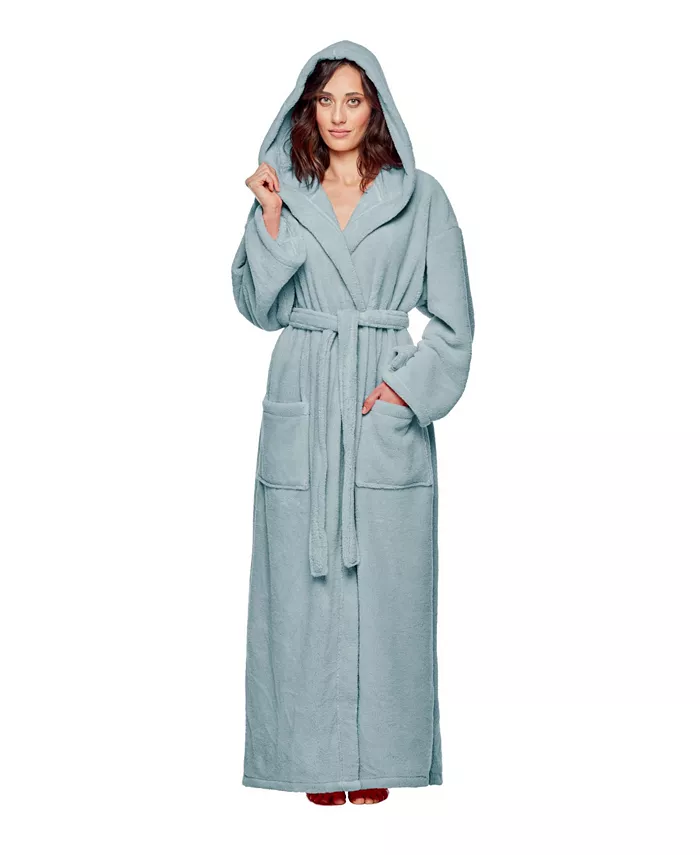 

Женский утепленный халат с капюшоном до щиколотки Premium Fleece ARUS, зеленый