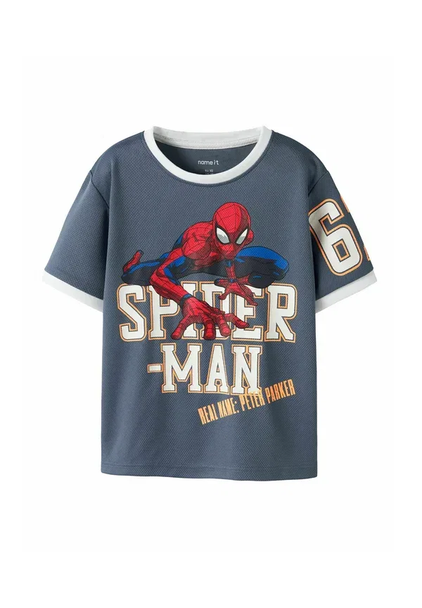 Футболка с принтом Spiderman Name It, цвет винтажный индиго — фото 3