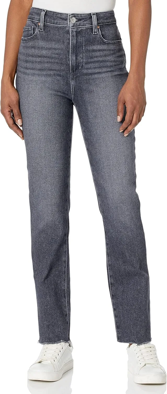 

PAIGE Женские джинсы с рваным краем и прямыми штанинами в цвете Ash Black