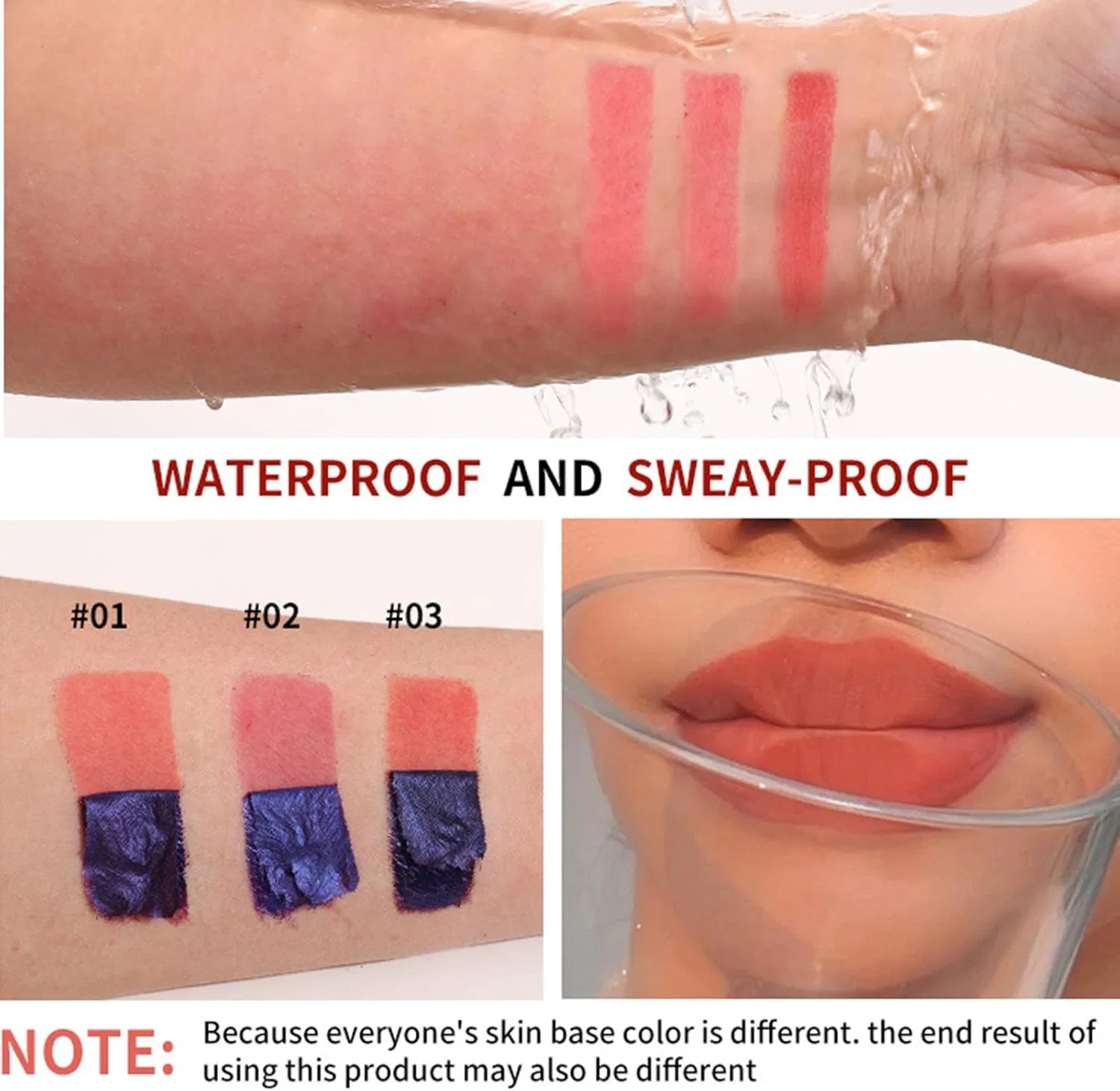 Пилинг-тинт для губ Peeling Lip Stain, набор из 3 шт, водонепроницаемый, съемный, A# — фото 4