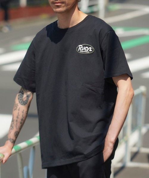 

Мужская футболка с коротким рукавом, принт логотипа на спине RVCA, черный