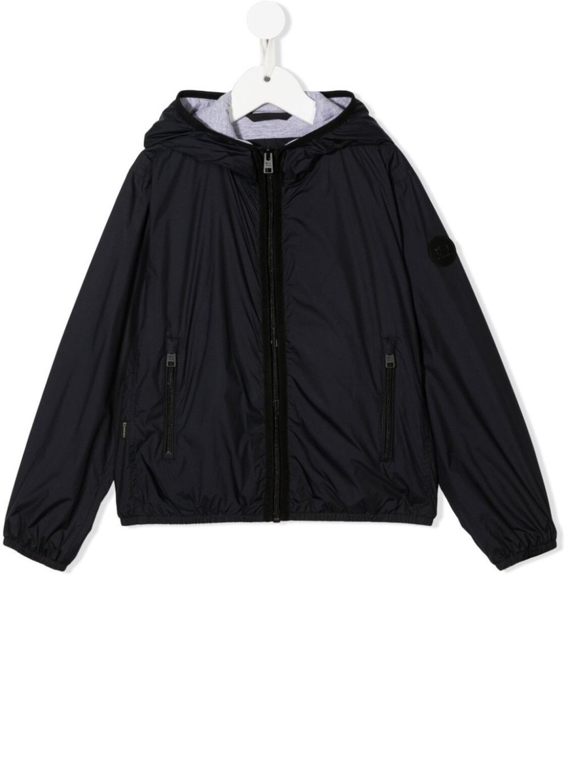 

Woolrich Kids бомбер на молнии с капюшоном, синий