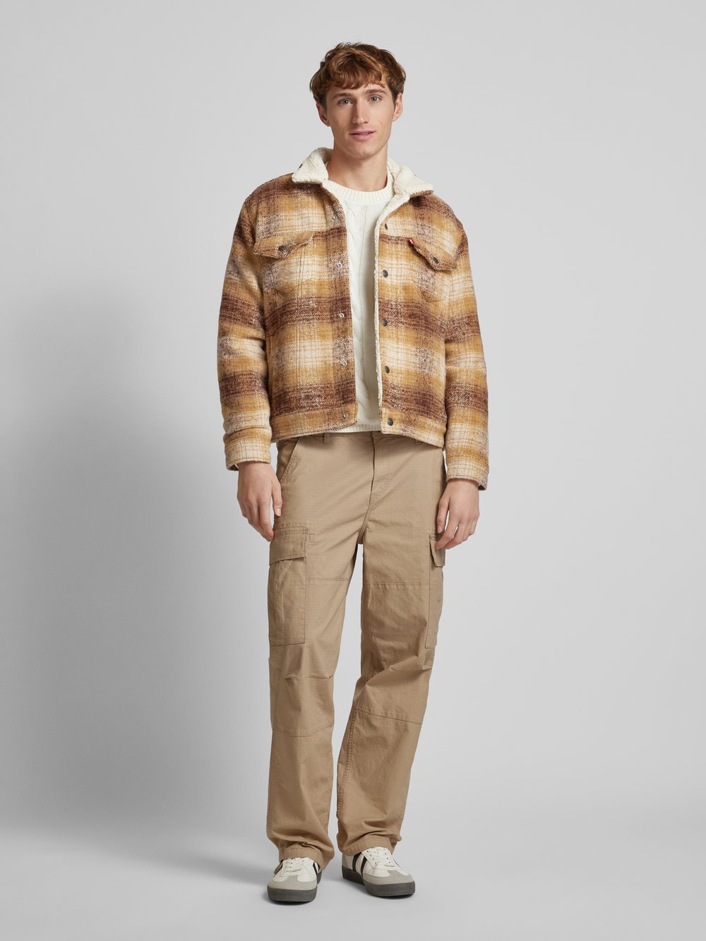 

Куртка из шерпы с воротником Кент, модель «PLAID» Levi's, бежевый