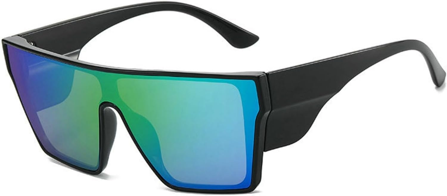 

Willochra Винтажные большие квадратные солнцезащитные очки для женщин, модные, с плоской верхней частью, черные, для активного отдыха, защита от УФ-излучения UV400, C2