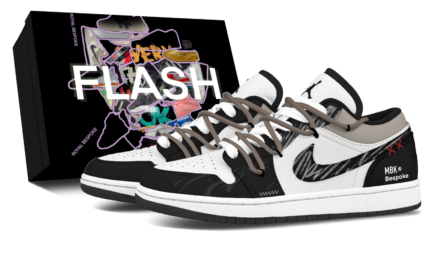 

Jordan Кроссовки Air 1 Black Pattern, в коробке, износостойкие низкие винтажные баскетбольные кроссовки, унисекс, черный с белым