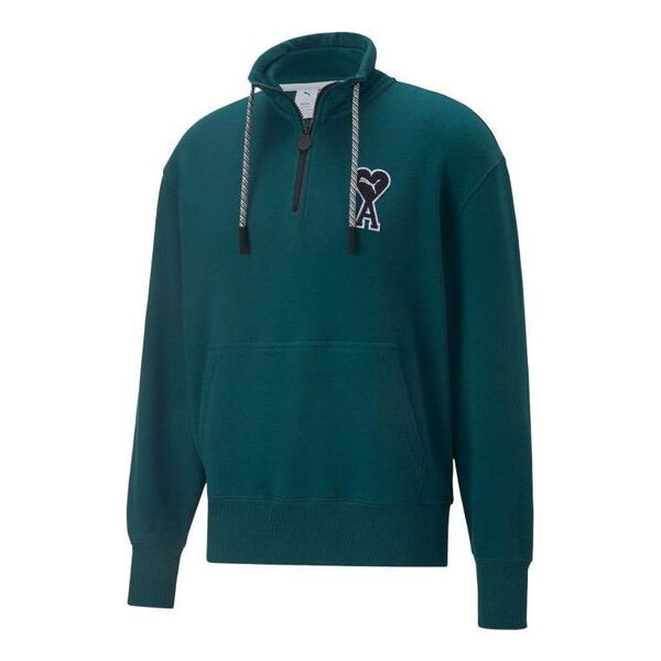 

Толстовка x ami half zip sweatshirt 'green' Puma, зеленый