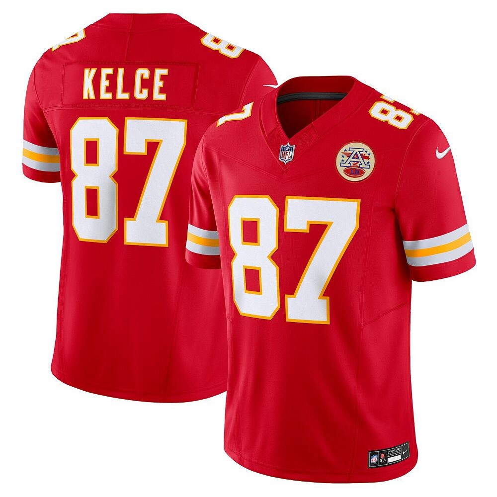 Мужские кроссовки Nike Travis Kelce Red Kansas City Chiefs Vapor F. Ограниченный Джерси, цвет Chf Red — фото 2